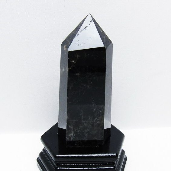 モリオン 純天然 黒水晶 六角柱 [t43-8871]