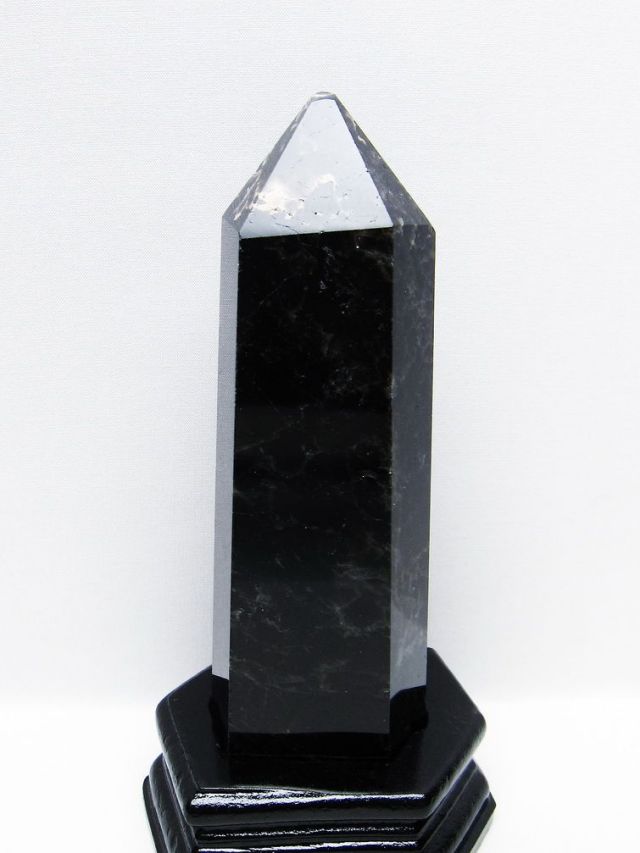 モリオン 純天然 黒水晶 六角柱 [t43-8875]