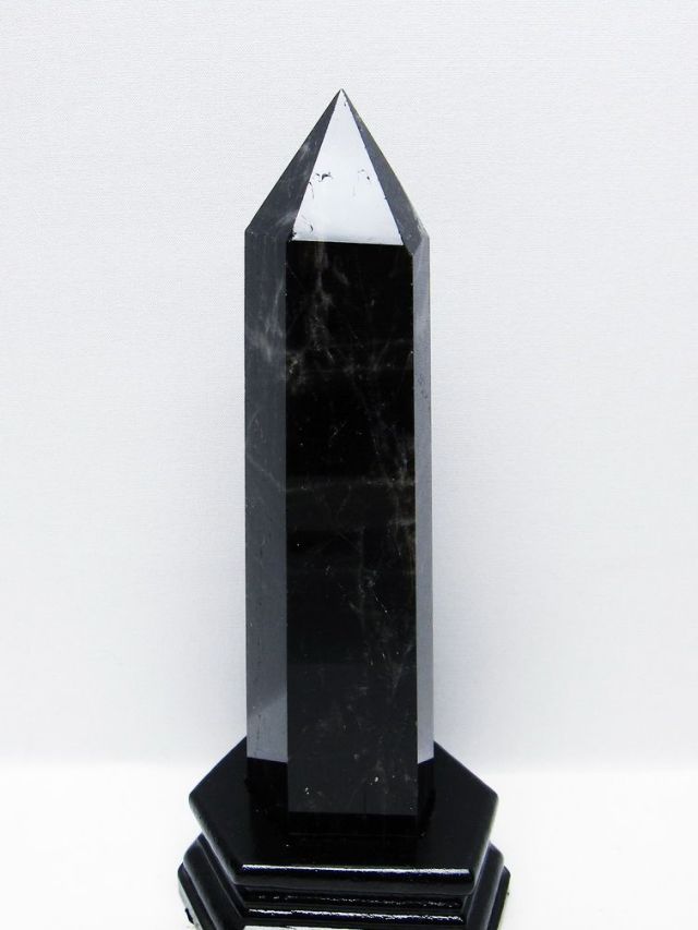 モリオン 純天然 黒水晶 六角柱 [t43-8889]