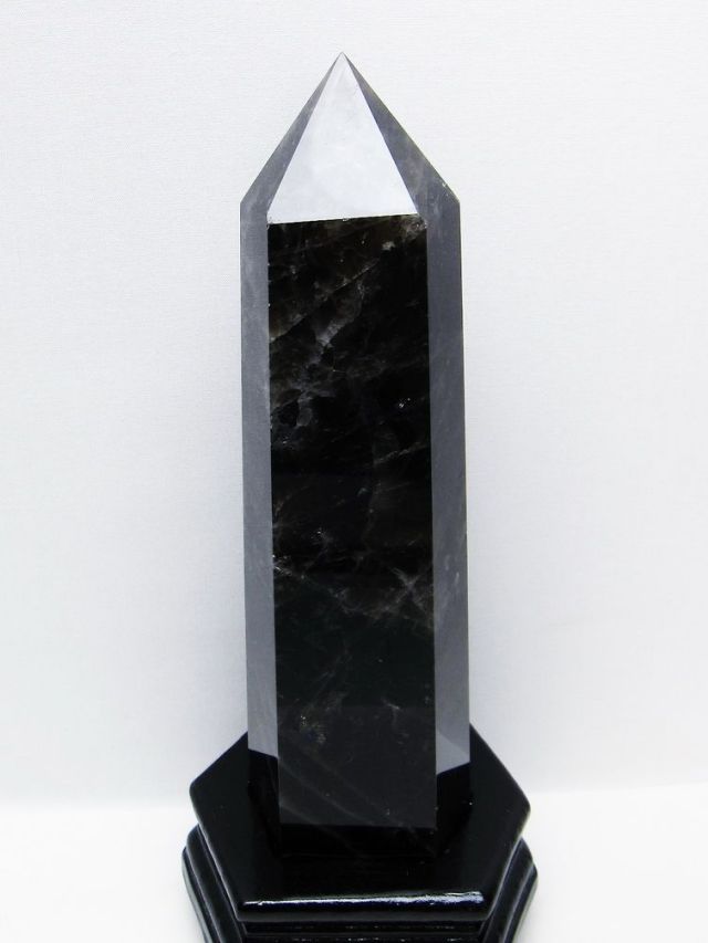 1.5Kg モリオン 純天然 黒水晶 六角柱 [t43-8909]