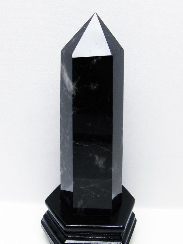 1.2Kg モリオン 純天然 黒水晶 六角柱 [t43-8928]