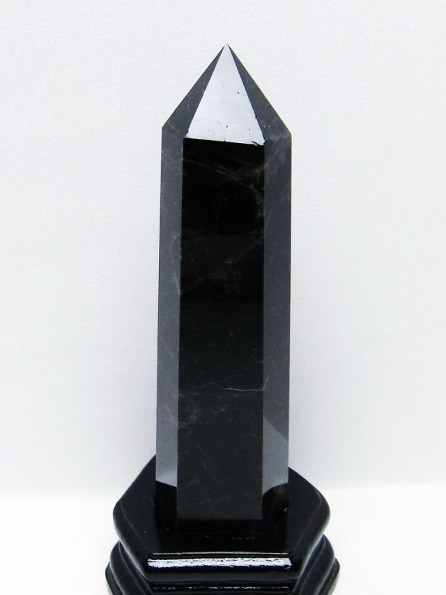 モリオン 純天然 黒水晶 六角柱 [t43-8941]