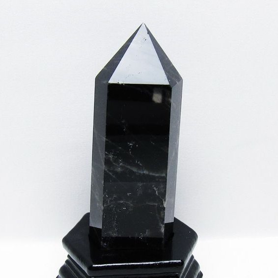 モリオン 純天然 黒水晶 六角柱 [t43-8953]