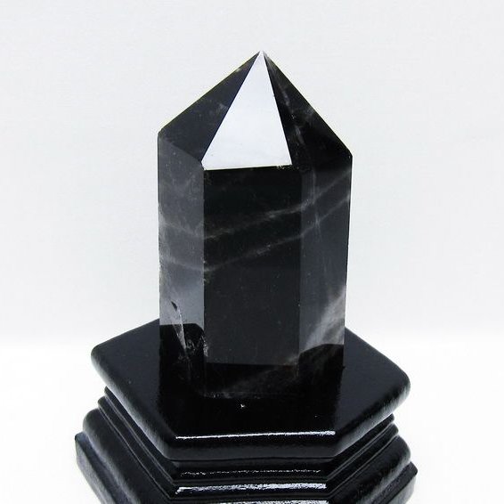 モリオン 純天然 黒水晶 六角柱 [t43-8954]