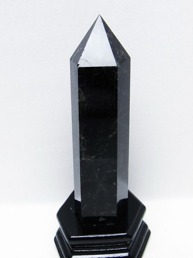 モリオン 純天然 黒水晶 六角柱 [t43-8959]
