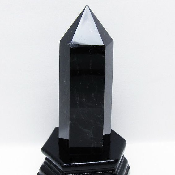 モリオン 純天然 黒水晶 六角柱 [t43-8980]