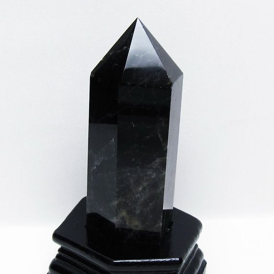 モリオン 純天然 黒水晶 六角柱 [t43-8981]