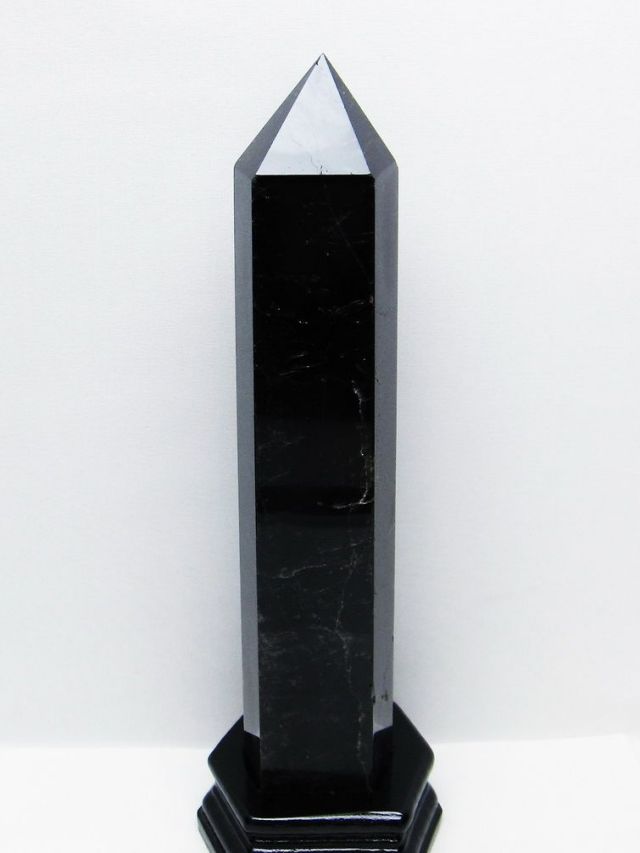 1.8Kg モリオン 純天然 黒水晶 六角柱 [t43-8990]