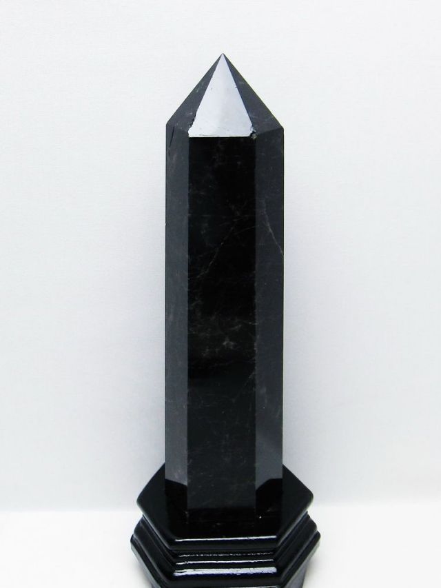 1.7Kg モリオン 純天然 黒水晶 六角柱 [t43-9009]