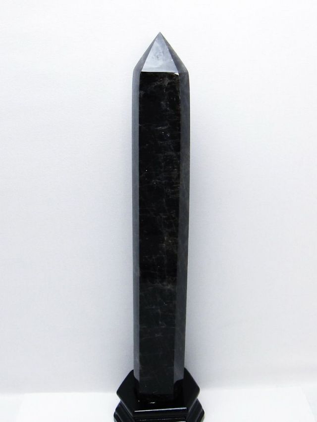 1.5Kg モリオン 純天然 黒水晶 六角柱 [t43-9017]