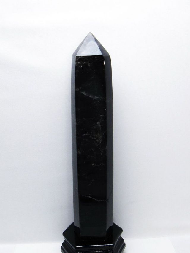 2.7Kg モリオン 純天然 黒水晶 六角柱 [t43-9020]