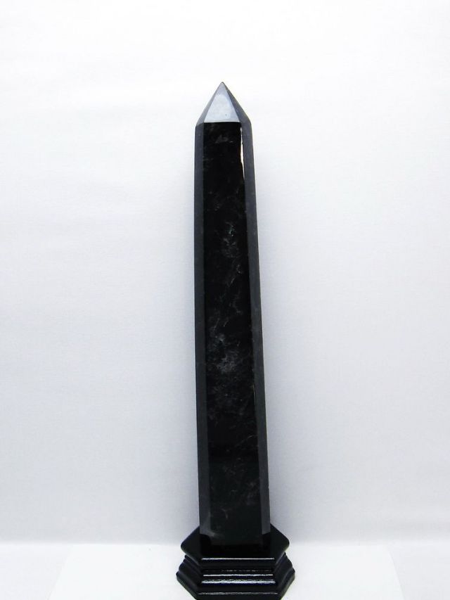 1.8Kg モリオン 純天然 黒水晶 六角柱 [t43-9021]