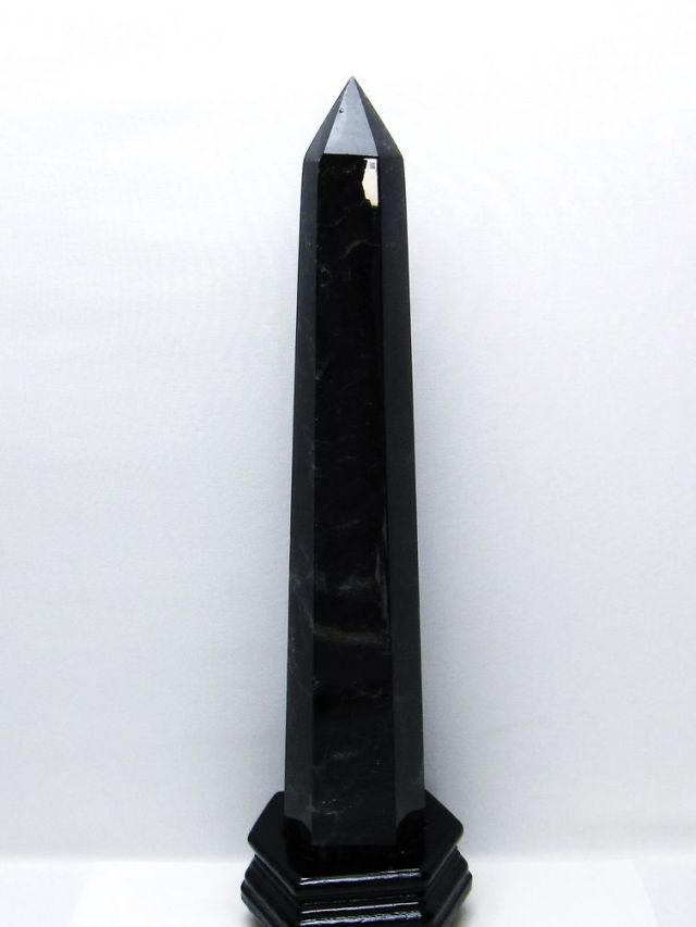 2.3Kg モリオン 純天然 黒水晶 六角柱 [t43-9022]