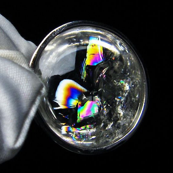 アイリスクォーツ 虹入り レインボー水晶 ペンダント [T436-2074]