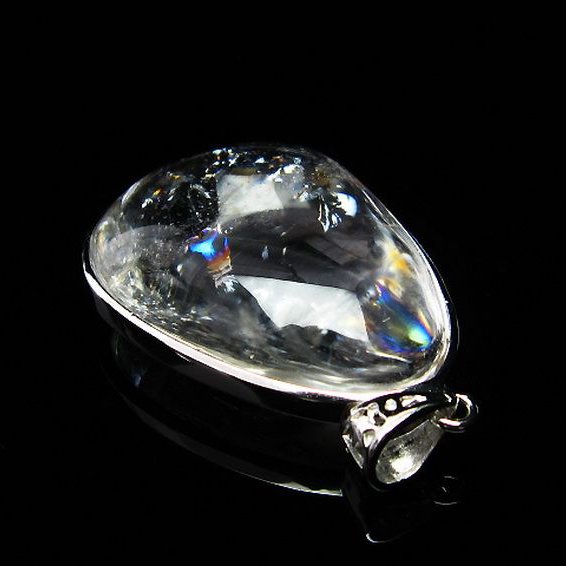 アイリスクォーツ 虹入り レインボー水晶 ペンダント [T436-2167]
