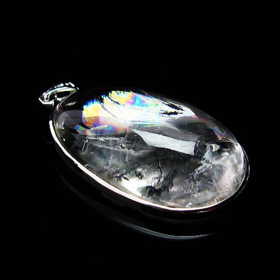 アイリスクォーツ 虹入り レインボー水晶 ペンダント [T436-2175]