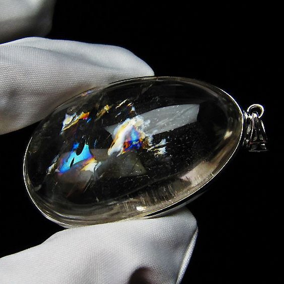 アイリスクォーツ 虹入り レインボー水晶 ペンダント [t436-2228]