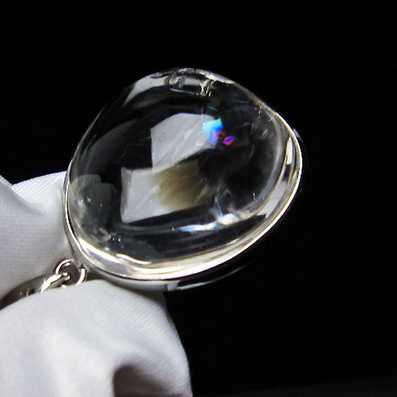 アイリスクォーツ 虹入り レインボー水晶 ペンダント [T436-2545]