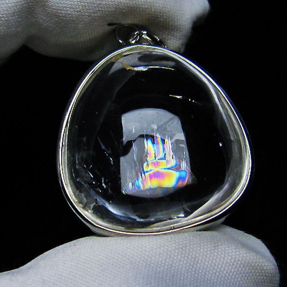 アイリスクォーツ 虹入り レインボー水晶 ペンダント [t436-2650]