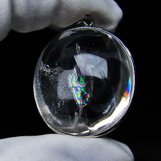 アイリスクォーツ 虹入り  レインボー水晶  ペンダント [T436-2735]