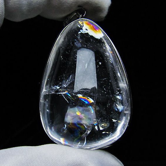 アイリスクォーツ 虹入り レインボー水晶 ペンダント [T436-2738]