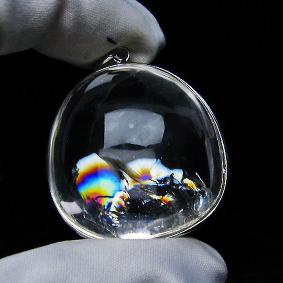 アイリスクォーツ 虹入り レインボー水晶 ペンダント [t436-2739]