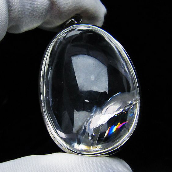 アイリスクォーツ 虹入り  レインボー水晶  ペンダント [T436-2746]