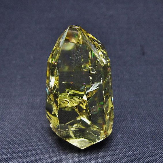 虹入り 黄水晶(シトリン) 原石[t436-3072]