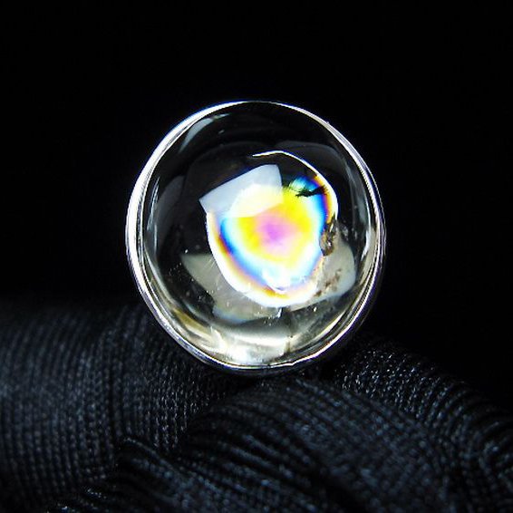 アイリスクォーツ 虹入り シトリン水晶　 ペンダント [t436-3114]