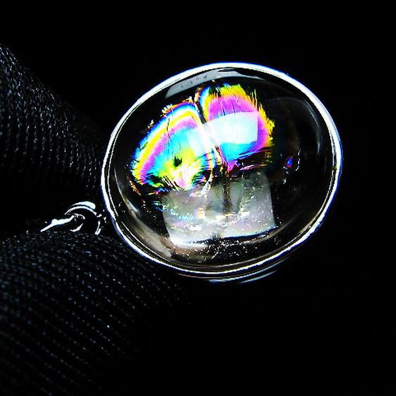 アイリスクォーツ 虹入り レインボー水晶 ペンダント [t436-3122]