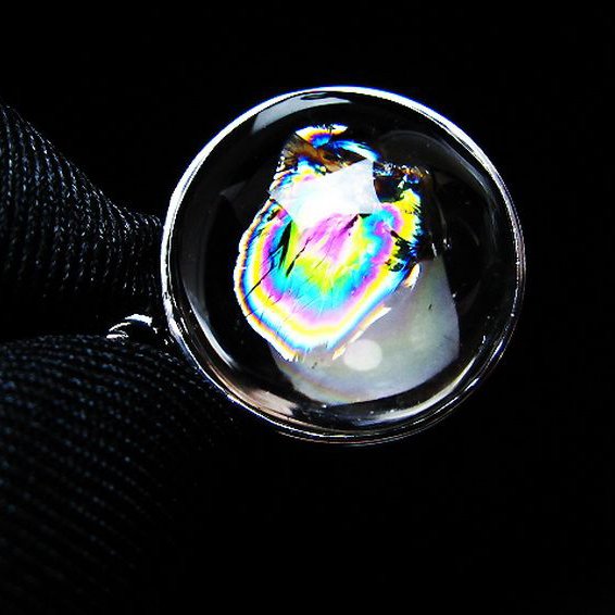 アイリスクォーツ 虹入り レインボー水晶 ペンダント [t436-3129]