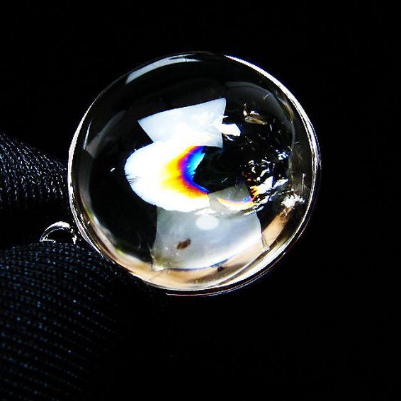 アイリスクォーツ 虹入り レインボー水晶 ペンダント [t436-3132]