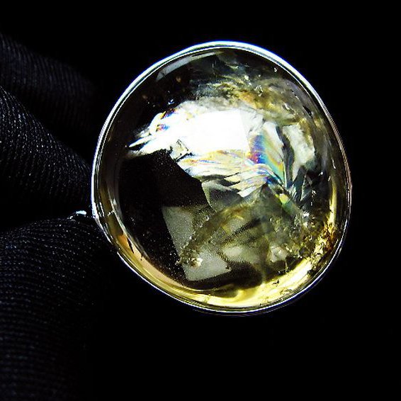 アイリスクォーツ 虹入り シトリン水晶　 ペンダント [t436-3173]