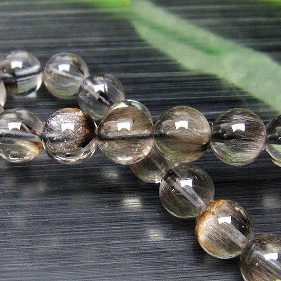 放射プラチナルチルクォーツ ブレスレット  8mm [T437-2177]