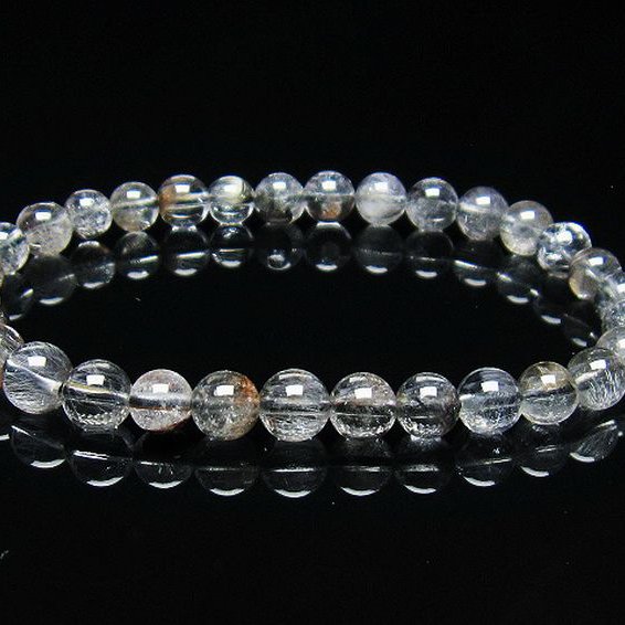放射プラチナルチルクォーツ ブレスレット  6mm [T437-2328]