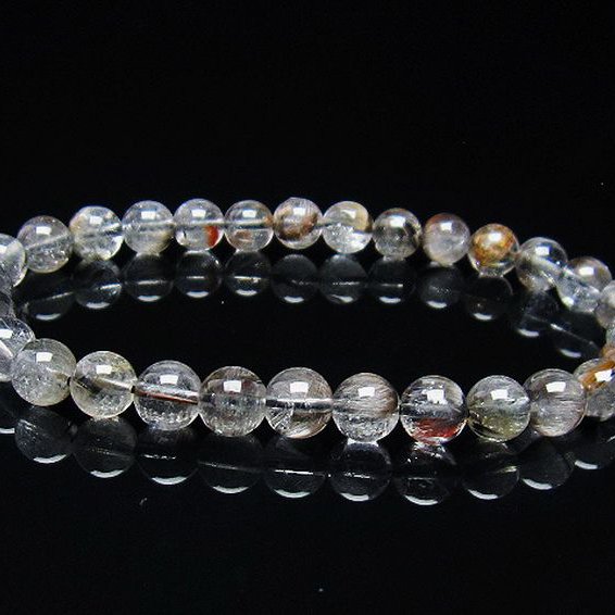 放射プラチナルチルクォーツ ブレスレット 7mm [T437-2358]