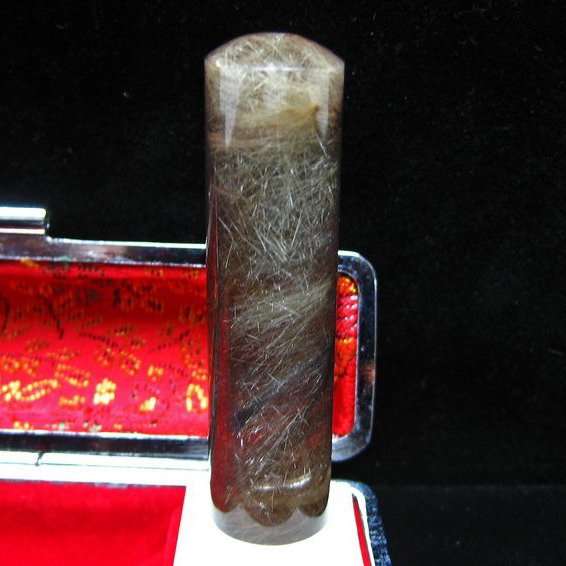 豪華ルチル 印材　※別途料金で篆刻可能[T44-511]