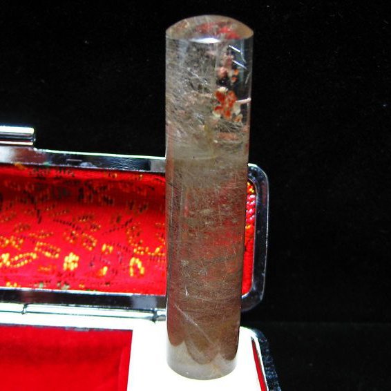 豪華ルチル 印材　※別途料金で篆刻可能[T44-518]