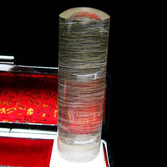 豪華プラチナルチル 印材　※別途料金で篆刻可能[T44-649]