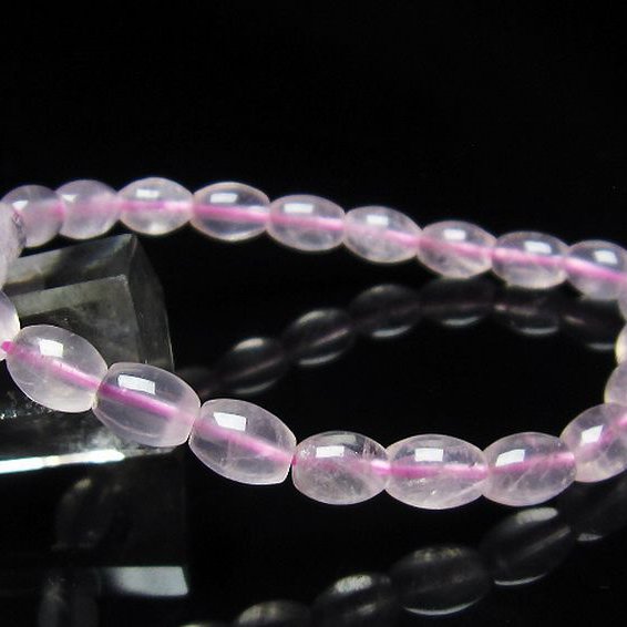 ローズ ローズクォーツ 天珠 ブレスレット [t446-1600]