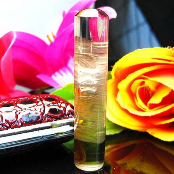 ルチル水晶 中彫り 龍 印材　12mm [T45-69]