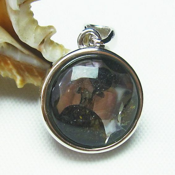 パラサイト隕石 かんらん石 ペンダント [T453-2563]