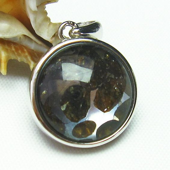 パラサイト隕石 かんらん石 ペンダント [T453-2588]