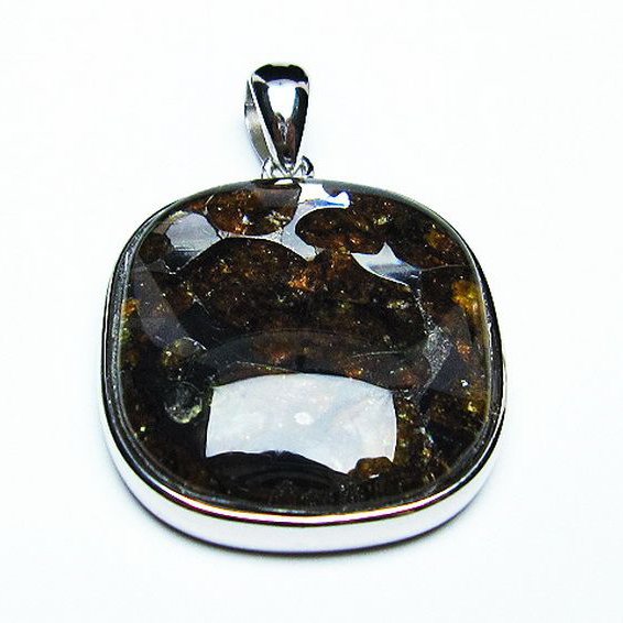 パラサイト隕石 かんらん石 ペンダント [t453-3041]