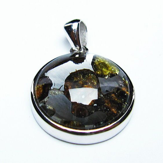 パラサイト隕石 かんらん石  ペンダント [T453-3132]