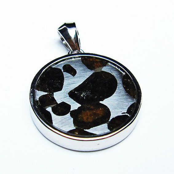 パラサイト隕石 かんらん石  ペンダント [T453-3192]