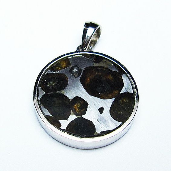 パラサイト隕石 かんらん石  ペンダント [T453-3197]
