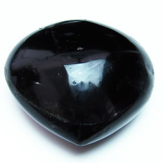 モリオン 純天然 黒水晶 ハート 置物[T457-3284]