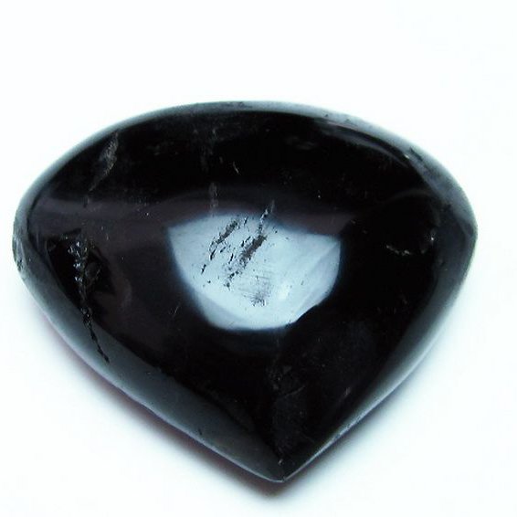 モリオン 純天然 黒水晶 ハート 置物[T457-3315]