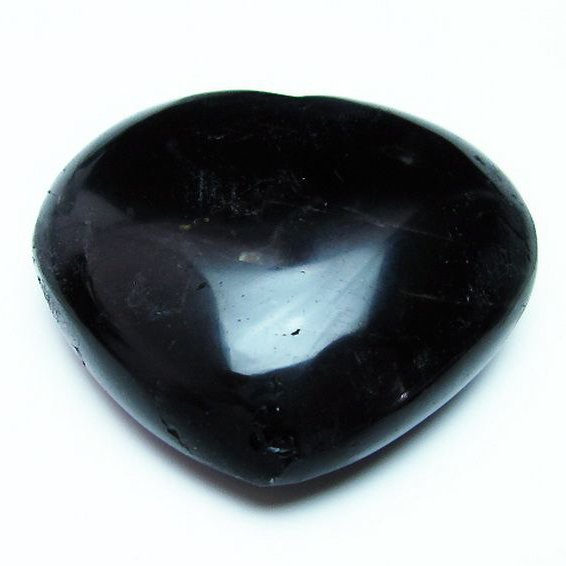 モリオン 純天然 黒水晶 ハート 置物[T457-3327]